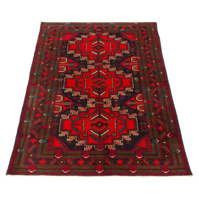 Tapis rouge en laine New Age One-of-a-Kind Rectangle 3 pi 9 po x 6 pi 4 po