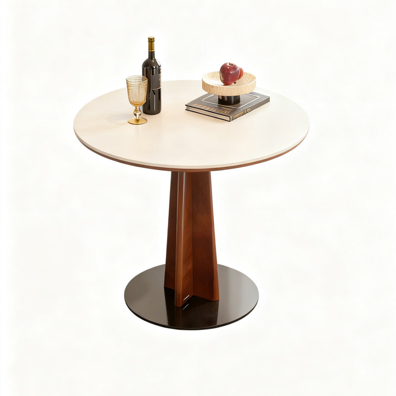 White&Walnut&Black Rectangular Sintered Stone Dining table