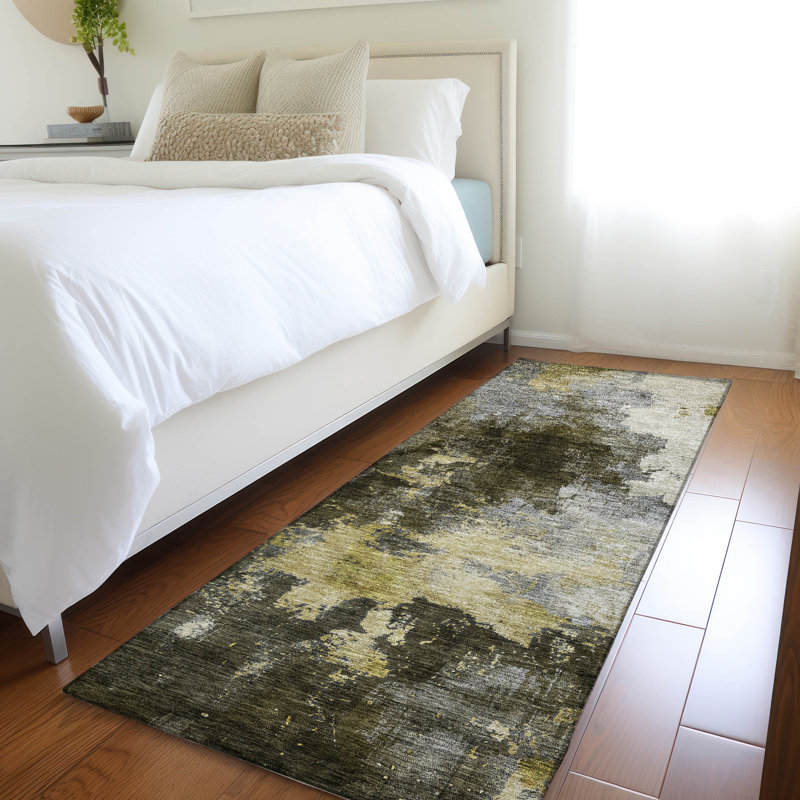 Tapis brun intérieur / extérieur lavable à la machine Chayden ACN1072, Tapis de couloir 2 pi 3 po x 7 pi 6 po