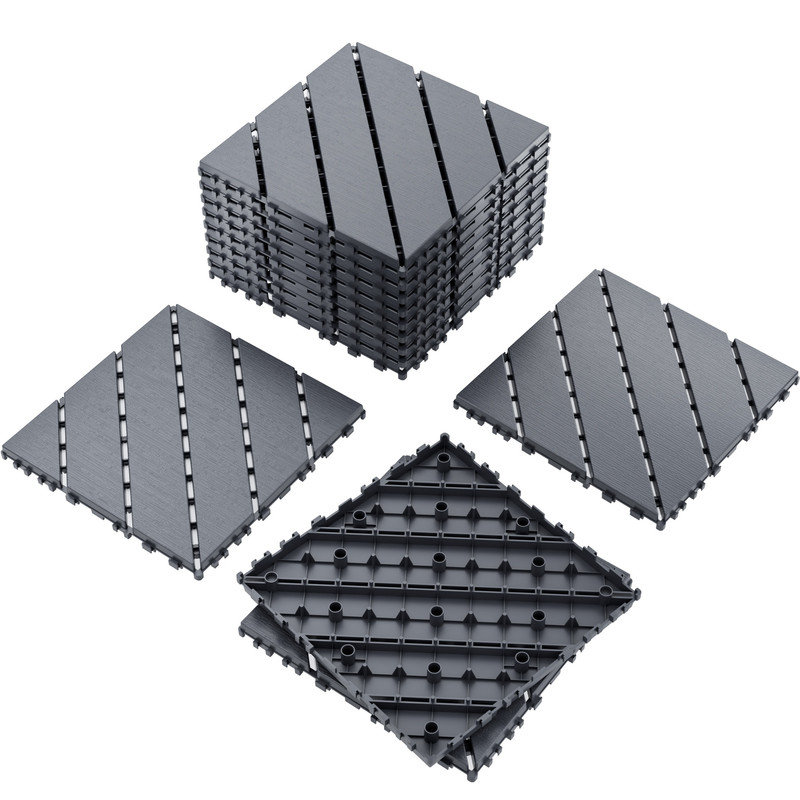 30.5cm L x 30.5cm W Plastic Interlocking Deck Tile