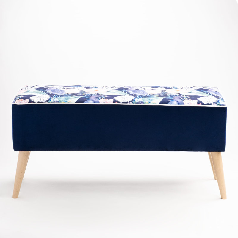 Saxonburg Upholstered Bench, 47 H x 70 W x 30 D cm, Blue