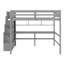 Lit mezzanine avec bureau, tablettes de rangement et escalier-1352898840
