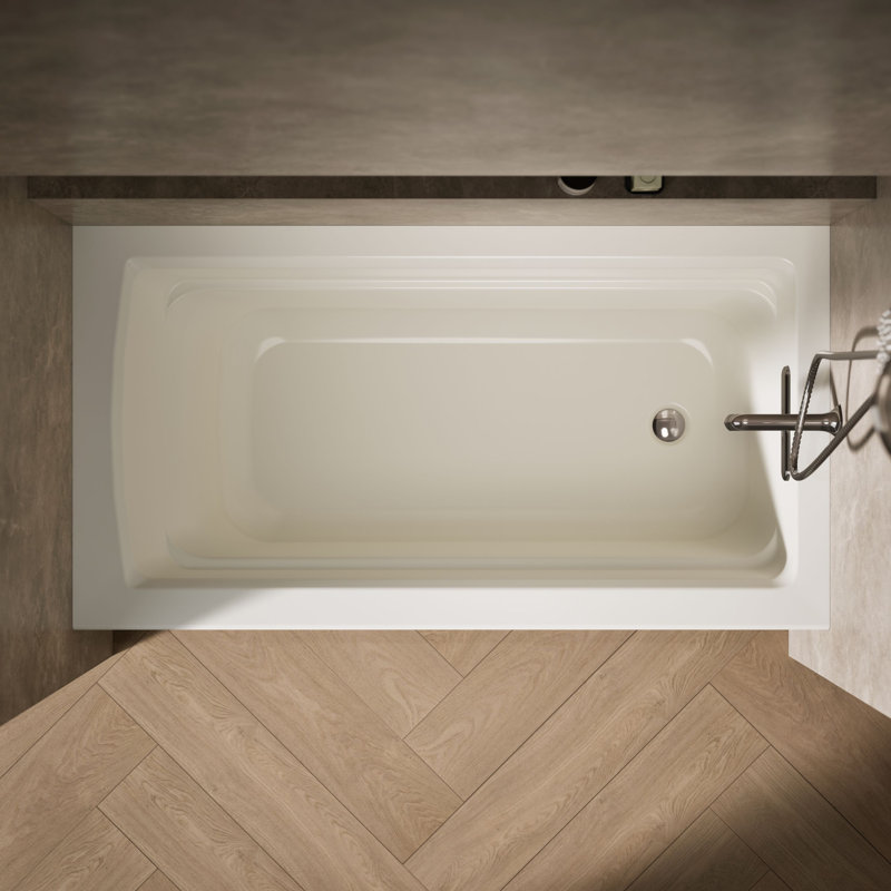 Archer 60" x 32" Alcove/Tile Soaking Bathtub, Biscuit, Right