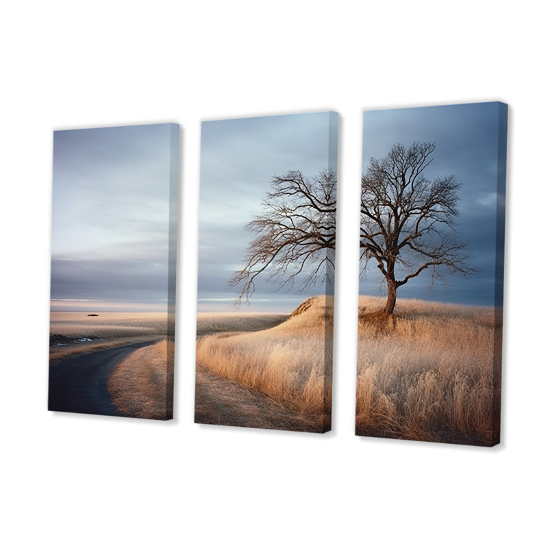 Prayies Winter Scenery Winter Charm - ensemble d'art mural prairies, H 28 po x l 36 po x P 1 po