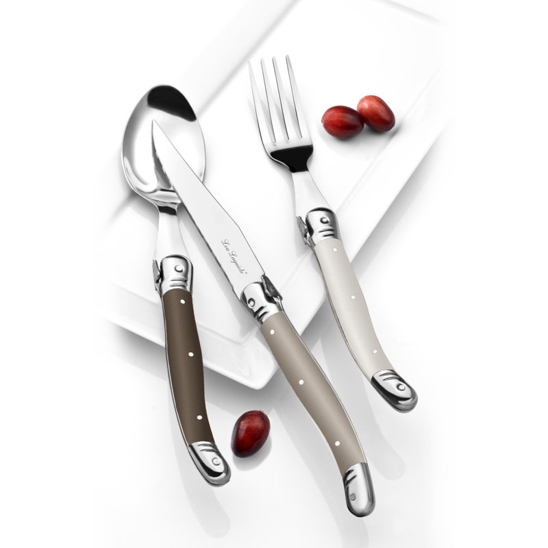 Amefa USA Corp Lou Laguiole Stainless Steel Flatware Set - Service for 6, Gray