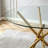 Round clear glass dining table-801136473