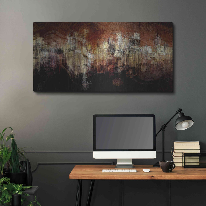 Art mural en métal luxueux «City on the Edge» par David Manlove, 48 po x 24 po, H 24 po x l 48 po