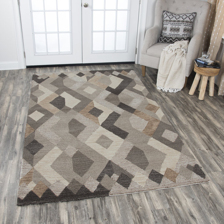 Tapis naturel en laine touffeté à la main Rhudy