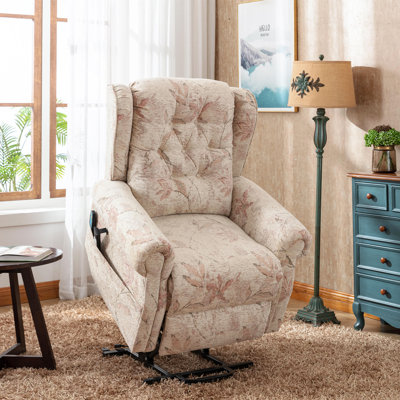 92.00 cm Wide Fabric Recliner Heated Cushion