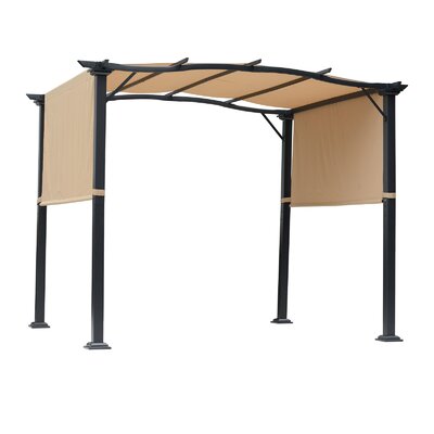 Outsunny 8' x 10' Retractable Pergola Canopy, Outdoor Gazebo with Sun Shade Shelter and Steel Frame -  84C-124