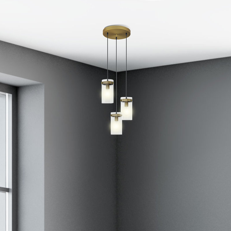 Luminaire suspendu cylindrique à 3 lumières Bandana