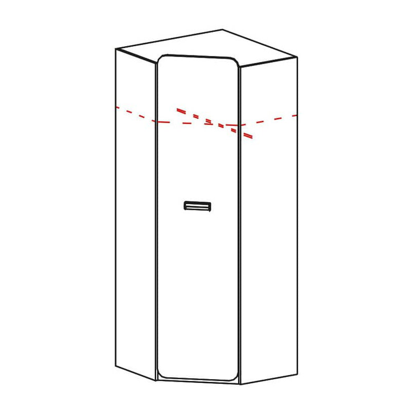 Oriyana 1 Door Manufactured Wood Wardrobe, White Matt/Oak Nash