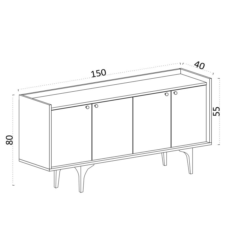 Emerald 80cm Sideboard, Carrara Marble