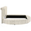 Grand lit rembourré avec rangement, boutons décoratifs en acrylique, charge, capitonnage de style chambre à coucher moderne, caractéristique dramatique