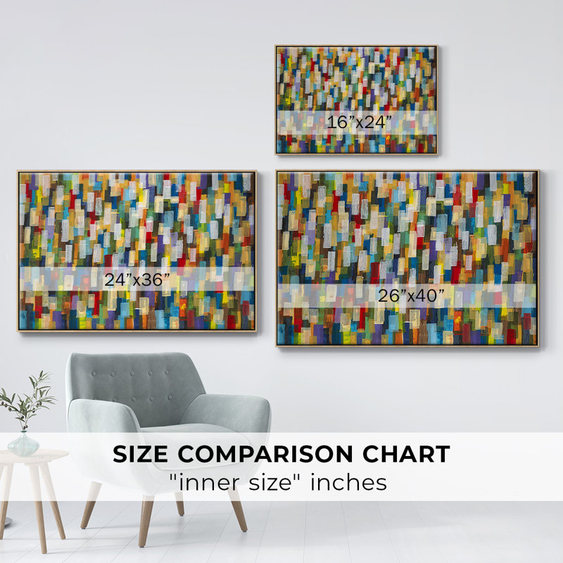Confetti II, reproduction d'art sur toile, Naturel, H 25 po x l 37 po x P 2 po