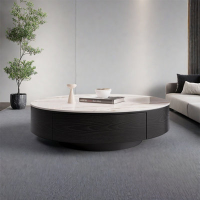 Table ronde en pierre légère de luxe moderne