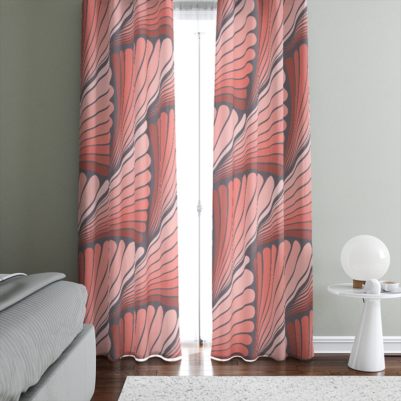 Rideaux semi-transparents géométriques avec ventilateur, l 20 po x L 61 po