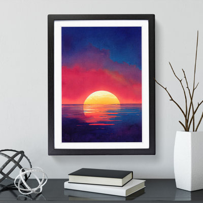 Ocean Sunset Watercolour No.10 - Framed Print
