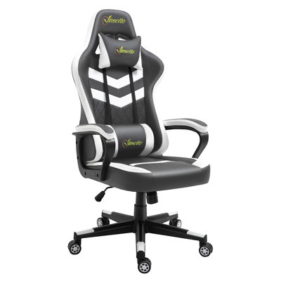 HOMCOM Adjustable Ergonomic Faux Leather Swiveling PC & Racing Game Chair