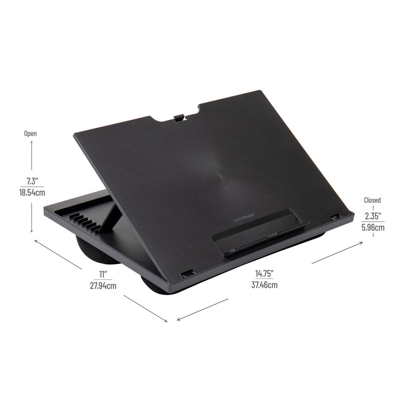 Black Adjustable Plastic Lap Desk with Cushions