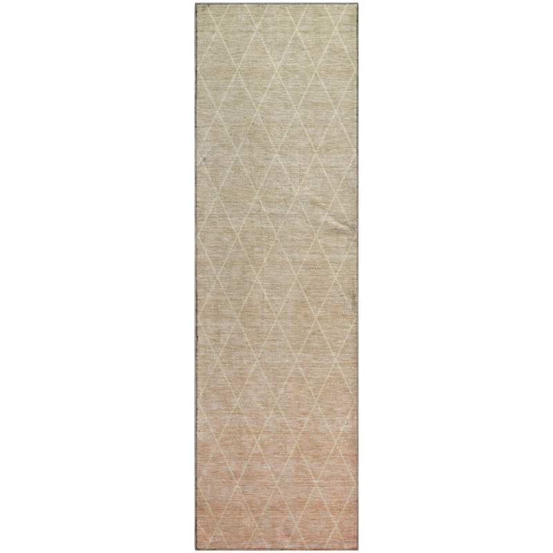 Tapis géométrique de qualité supérieure lavable à la machine AMF1175, Runner 2'3" x 7'6"