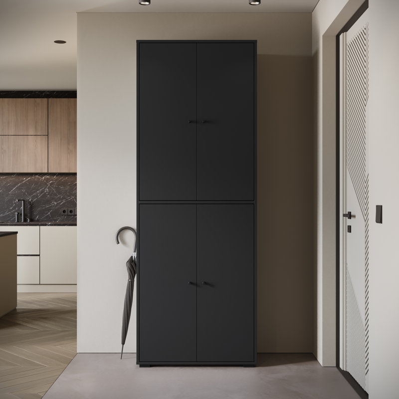 Temia Laminate Wardrobe, Black