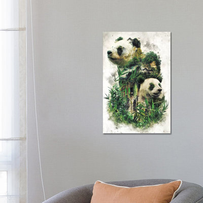 Surreal Panda by Barrett Biggers - Wrapped Canvas Print