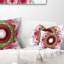 Motif de fractale rose avec cercles - Coussin décoratif abstrait-30734784