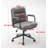 Office Chair,Mid Back Home Office Desk Task Chair with Wheels and Arms Ergonomic PU Leather Computer Rolling Swivel Chair with Padded Armrest,The back of the chair can recline 40° (Black),SW1741BK