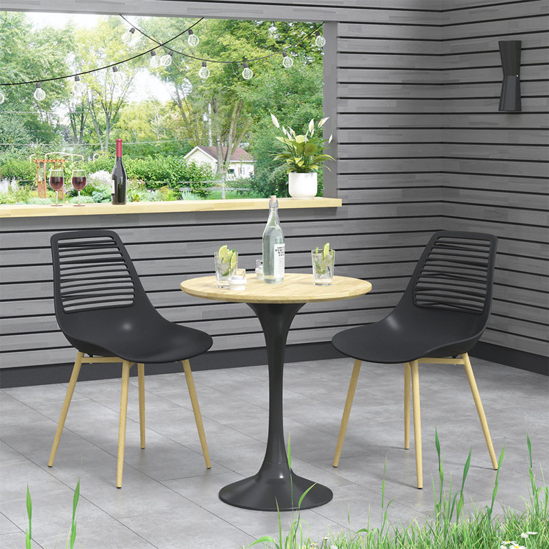 Gallaway Outdoor Patio Dining Side Chair, Black