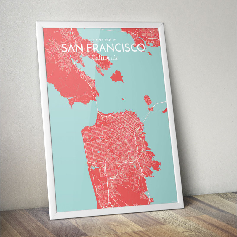 San Francisco City Map - No Frame Print, 43.2cm H x 27.9cm W x 0.13cm D