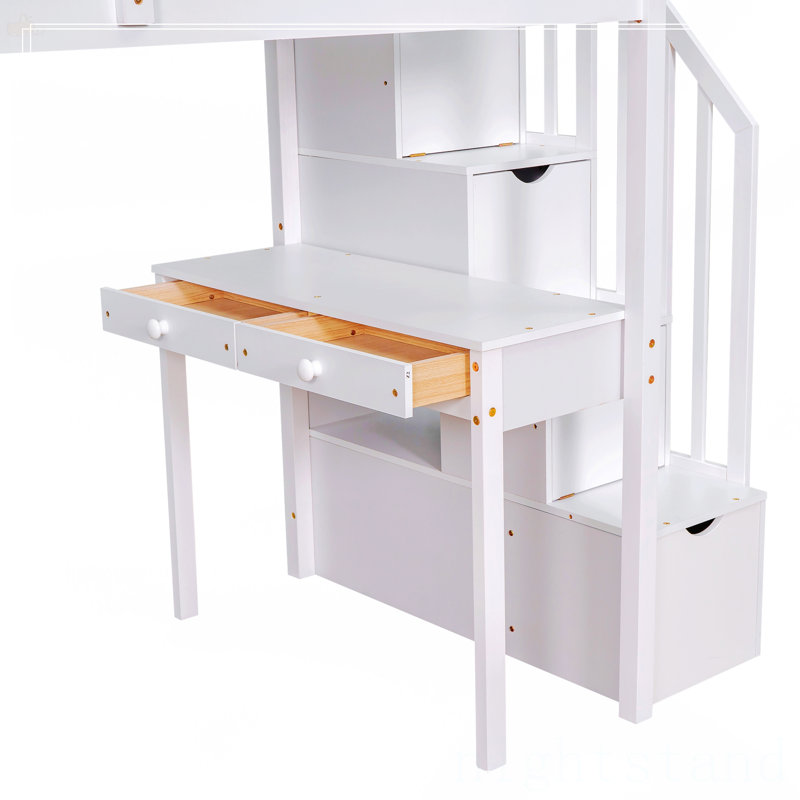 Lit mezzanine simple avec tiroirs de rangement