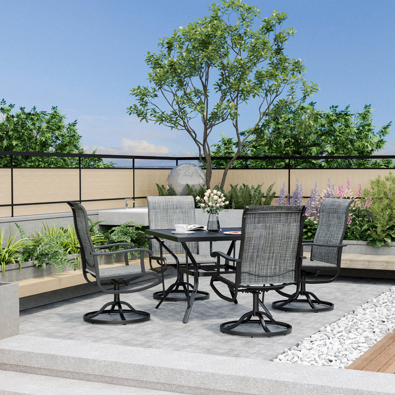 Urbai Square 4 - Person 37.4'' L Outdoor Dining Set, Gray
