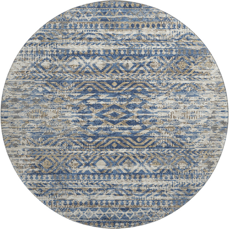 Premium Machine Washable Ansley Moroccan Rug, Round 8'