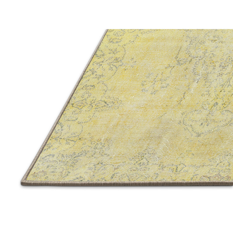 Tapis oriental en laine jaune, Rectangle 8 pi x 10 pi