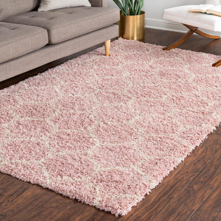 Tapis à poils longs rubis rose clair Rugs.com