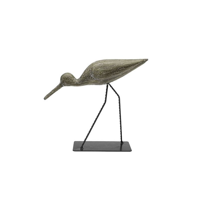 Foreside Home & Garden Crane Bird Figure Brown Metal
