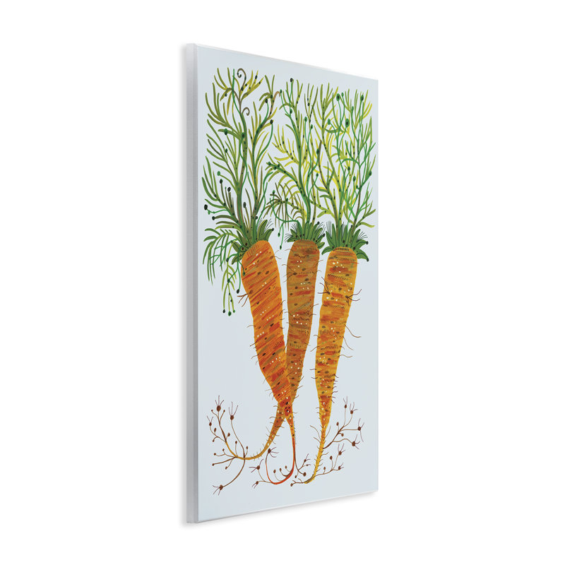 «Whimsical Garden Carrots», plaque murale par Kay Widdowson, H 19 po x l 13 po