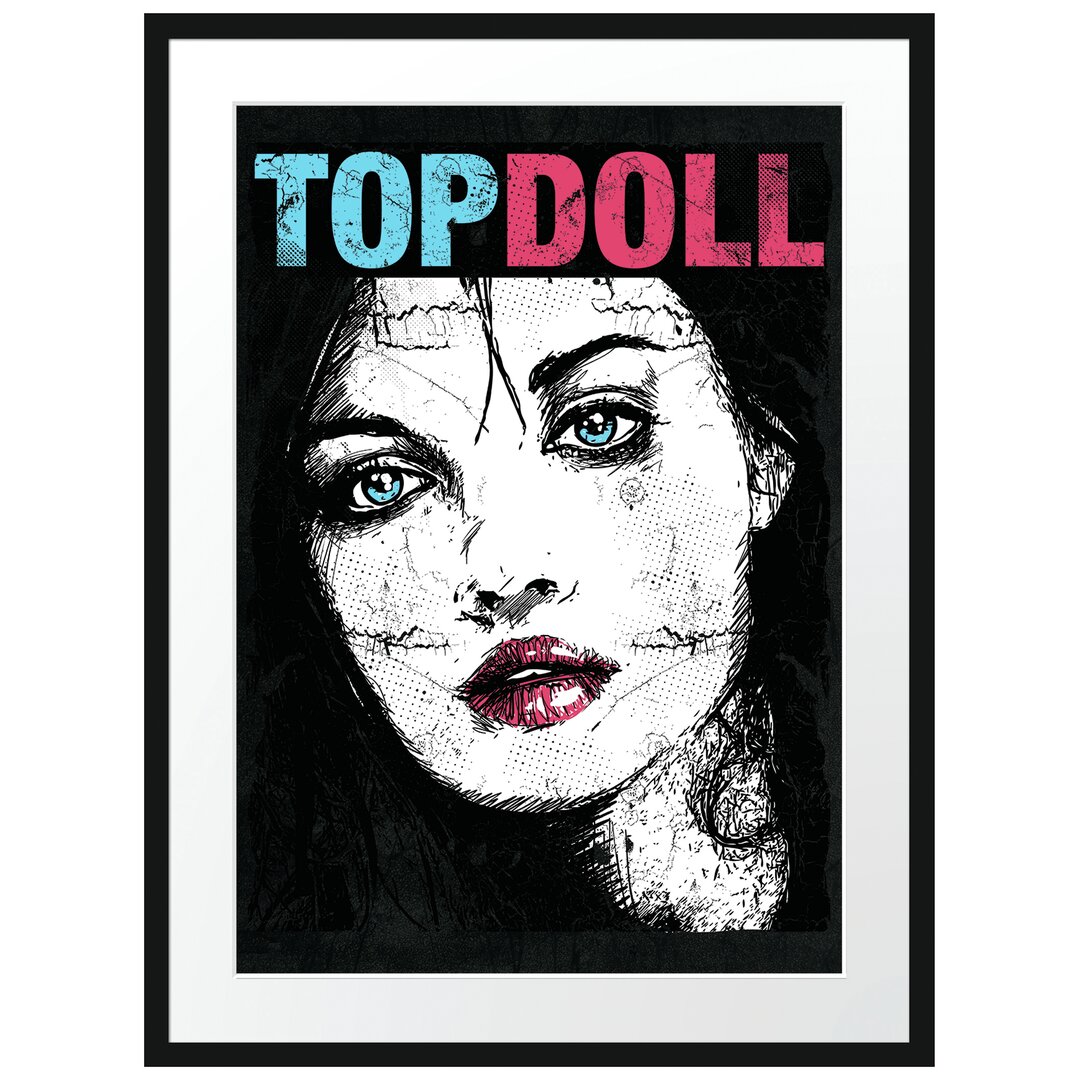 Gerahmtes Poster Top Doll Black