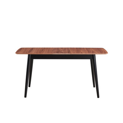 Dining Table With Extra Space - Natural And Black Finish Tabletop Butterfly Leaf Stylish In &