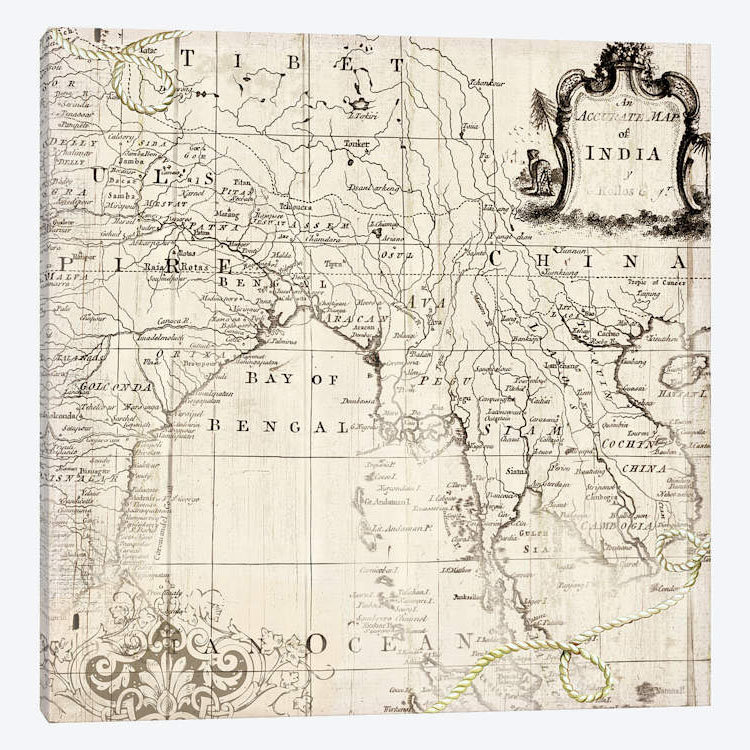 «Old World», impression sur toile, H 18 po x l 18 po x P 1,5 po, Pas de tapis, Toile tendue