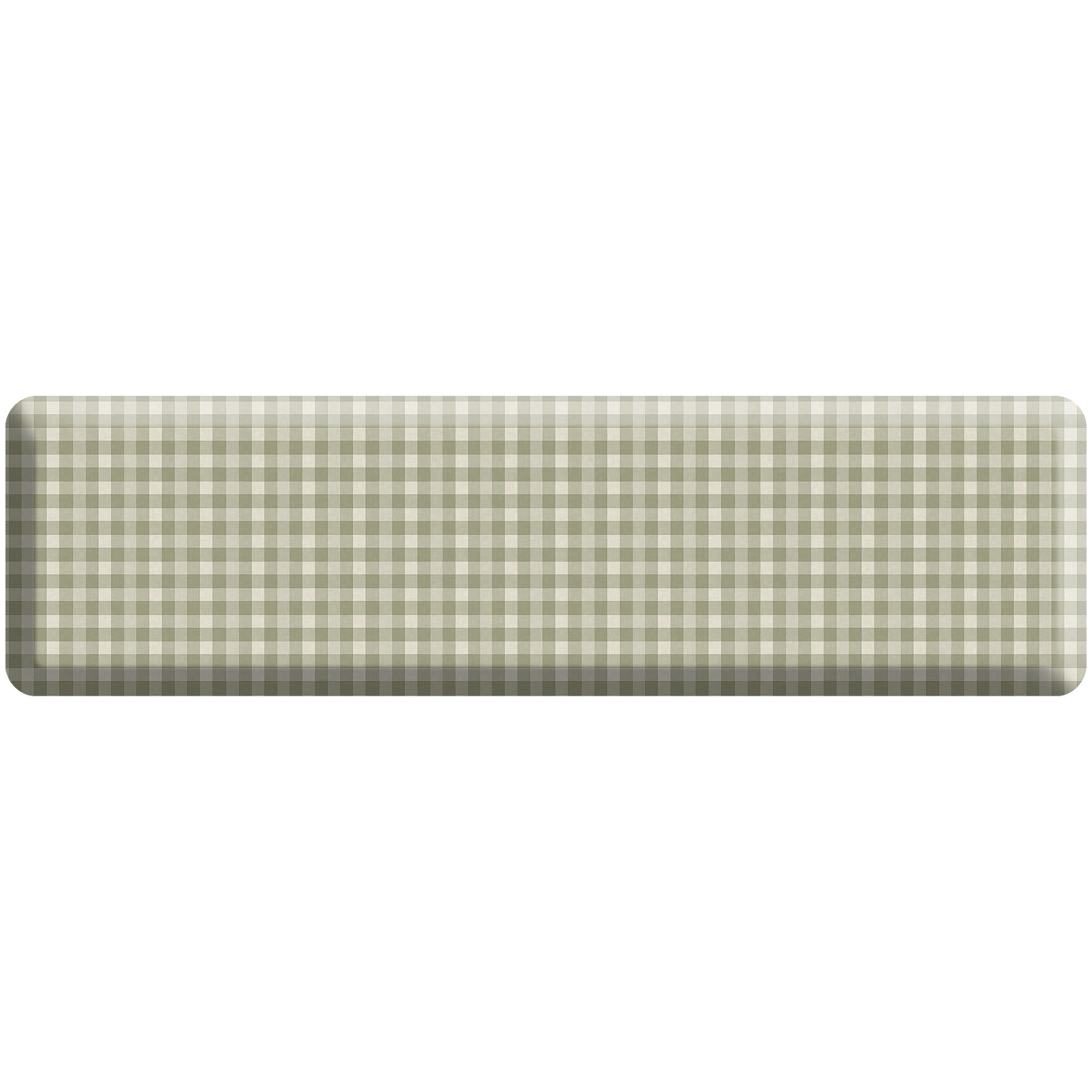 Anti-Fatigue Kitchen Comfort Mat, Cottage Check Pattern In Blue, Green, 20" x 72"
