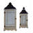 Wood Lanterns with Tin Roof - Set of 2