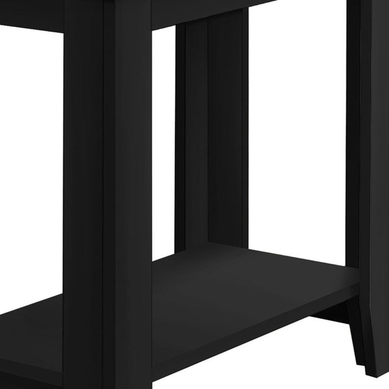  Table de bout transitionnelle en bois gris et noir de 22 po avec tablette ouverte