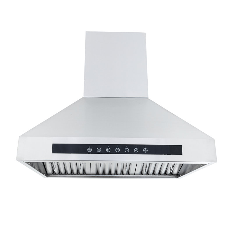 Hotte pour îlot de cuisine professionnelle PROLINE 36 pouces PROLINE, conduit, 1200 CFM, acier inoxydable, lumières DEL, commande tactile LCD, moteur de soufflerie ULTRA-SILENCIEUX, 4 vitesses, garantie de 3 ans