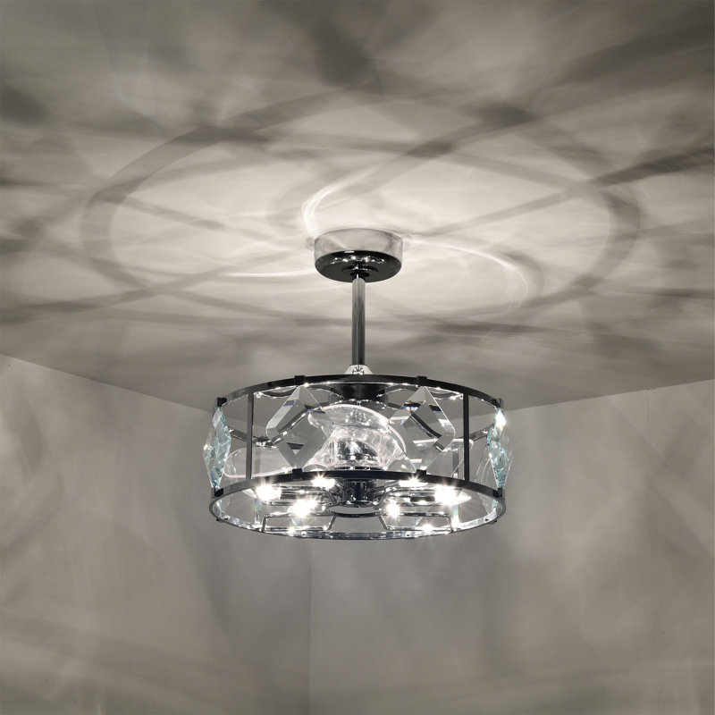 Ventilateur de plafond à 20 pales en cage avec télécommande et ensemble d'éclairage inclus Hréfna 20 po