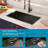 30"X18"X10" Gunmetal Black Undermount  Kitchen Sink 16 Gauge Single Bowl With Drain Assembly