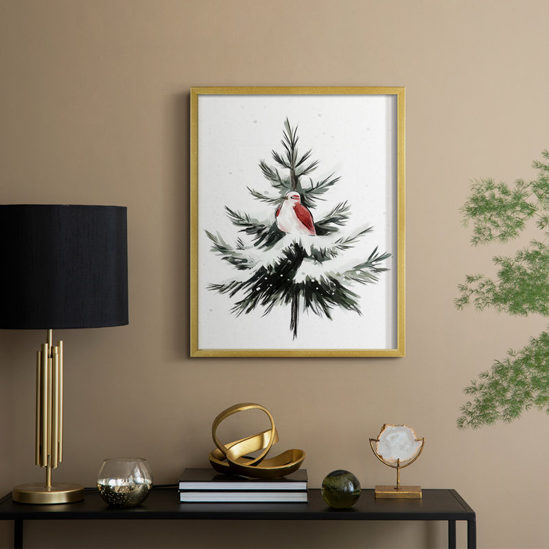 Christmas Holiday Art CCLXXIV Framed Print - Solid Wood, H 21 po x l 17 po, Doré