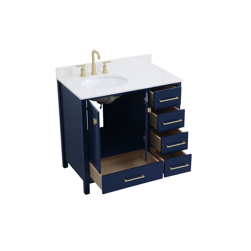 Ensemble de meuble-lavabo simple 36 po Irene, Bleu