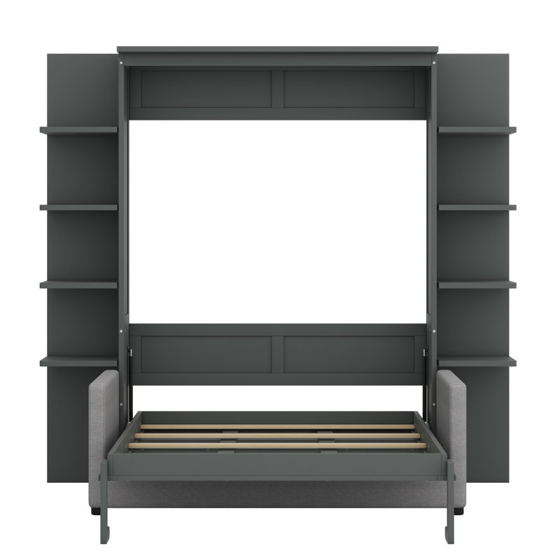 Murphy Bed Wall Bed With Sofa, Gray